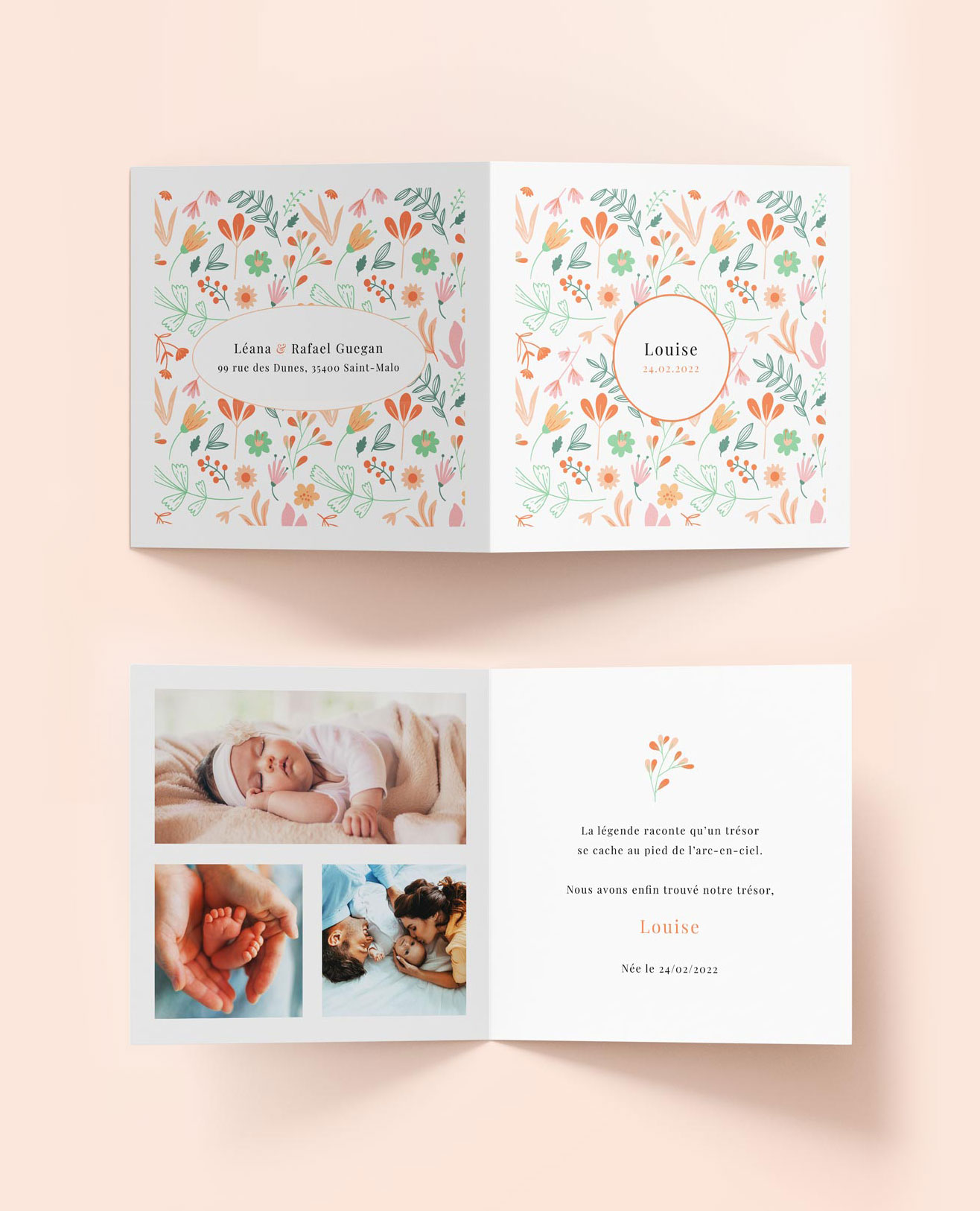 Création faire-part de naissance fille