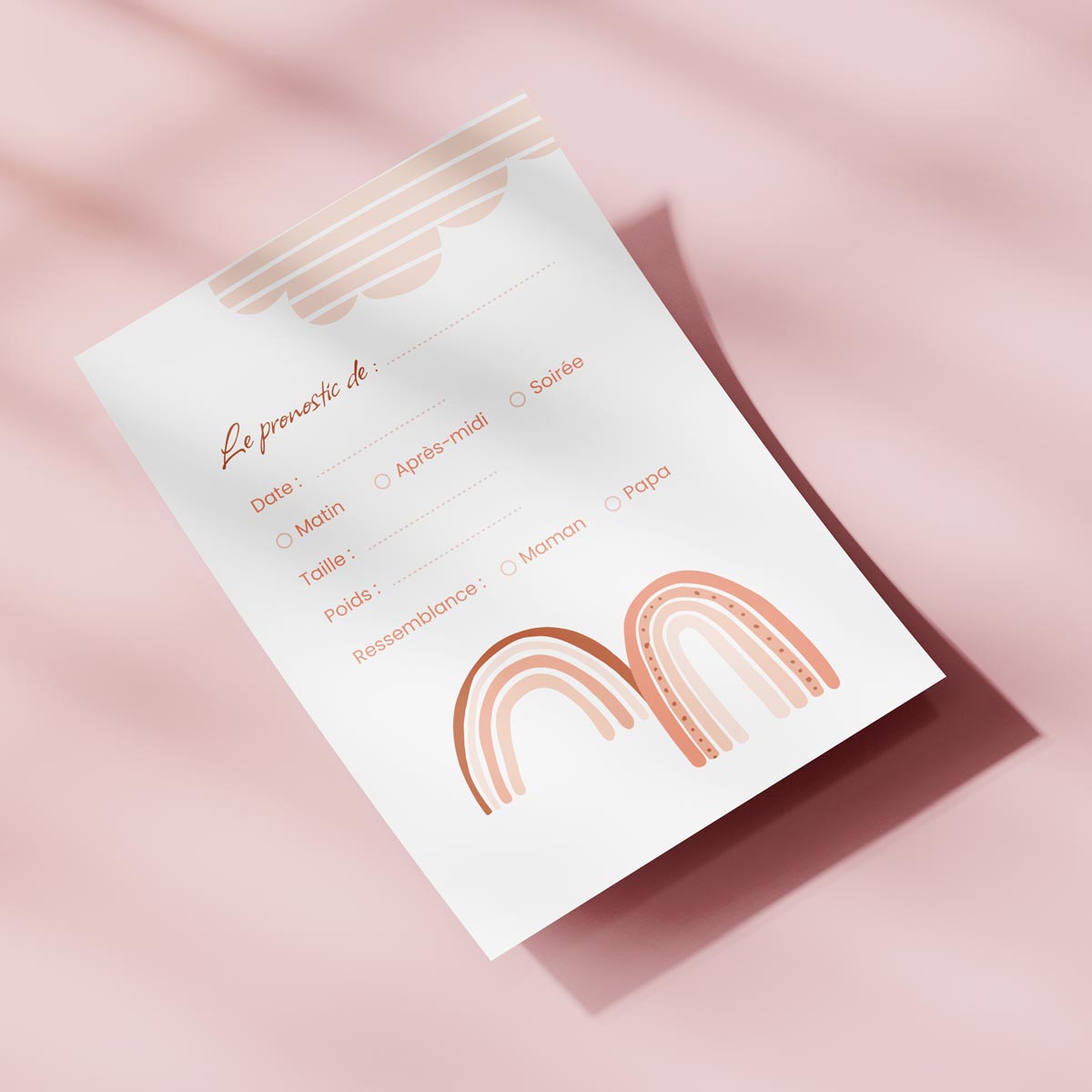 Création cartes pronostics baby-shower fille